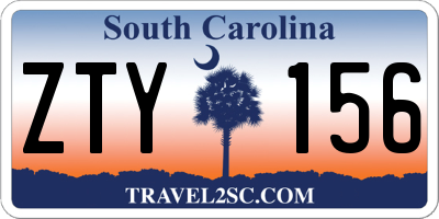 SC license plate ZTY156