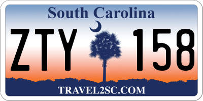 SC license plate ZTY158