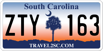 SC license plate ZTY163