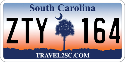 SC license plate ZTY164