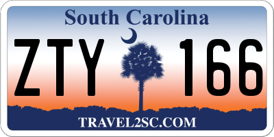SC license plate ZTY166