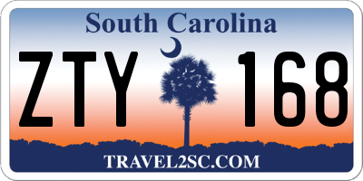 SC license plate ZTY168