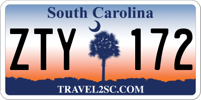 SC license plate ZTY172