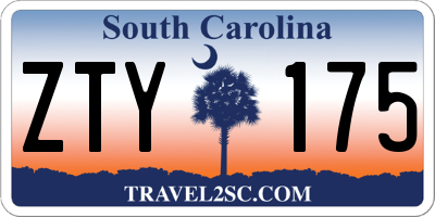 SC license plate ZTY175