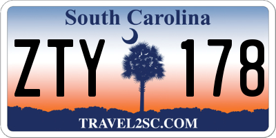 SC license plate ZTY178
