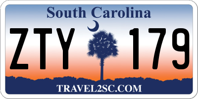 SC license plate ZTY179
