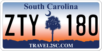 SC license plate ZTY180