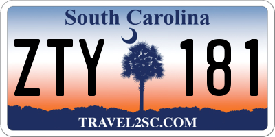 SC license plate ZTY181