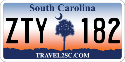 SC license plate ZTY182