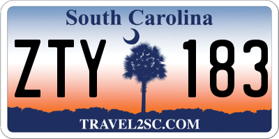 SC license plate ZTY183