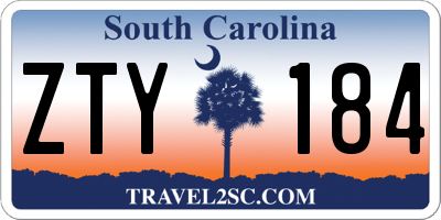 SC license plate ZTY184
