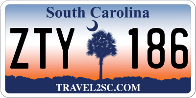 SC license plate ZTY186