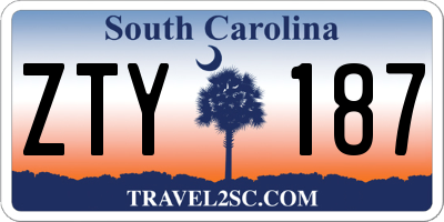 SC license plate ZTY187