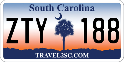 SC license plate ZTY188