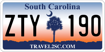 SC license plate ZTY190