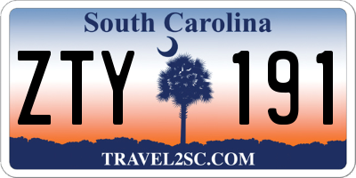 SC license plate ZTY191