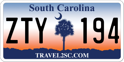 SC license plate ZTY194