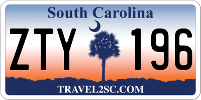 SC license plate ZTY196