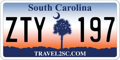 SC license plate ZTY197