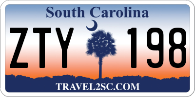 SC license plate ZTY198