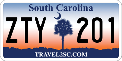 SC license plate ZTY201