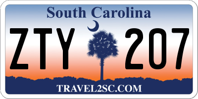 SC license plate ZTY207