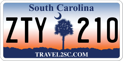 SC license plate ZTY210