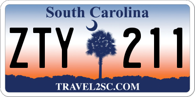 SC license plate ZTY211