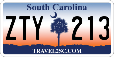 SC license plate ZTY213