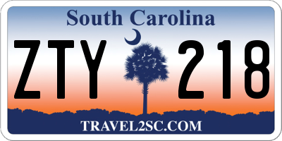SC license plate ZTY218