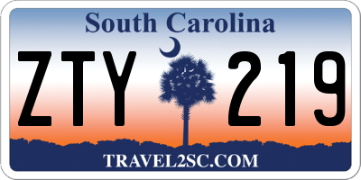 SC license plate ZTY219