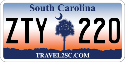 SC license plate ZTY220