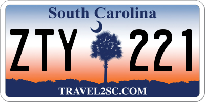 SC license plate ZTY221