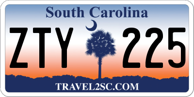 SC license plate ZTY225