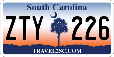 SC license plate ZTY226
