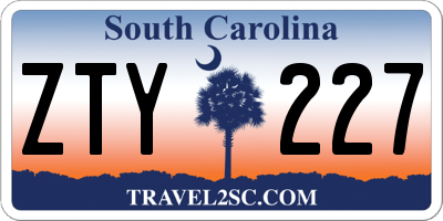 SC license plate ZTY227