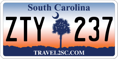 SC license plate ZTY237