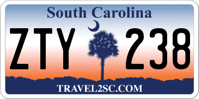 SC license plate ZTY238