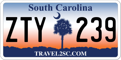 SC license plate ZTY239
