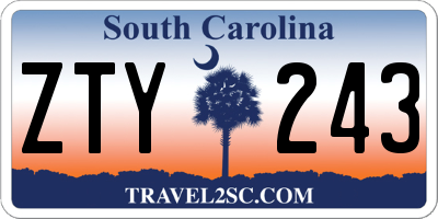 SC license plate ZTY243