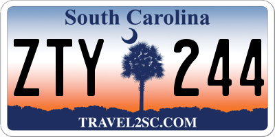 SC license plate ZTY244