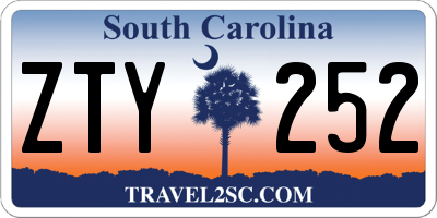 SC license plate ZTY252