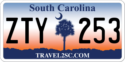 SC license plate ZTY253