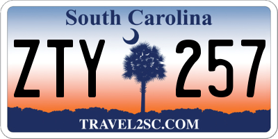 SC license plate ZTY257
