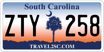 SC license plate ZTY258