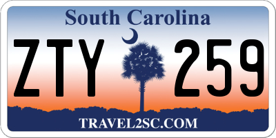 SC license plate ZTY259