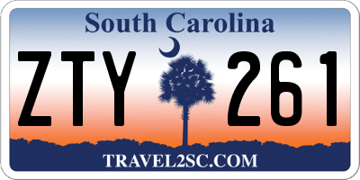 SC license plate ZTY261