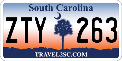 SC license plate ZTY263