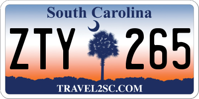 SC license plate ZTY265