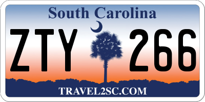 SC license plate ZTY266